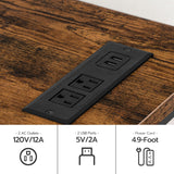 HOOBRO 70.9 Inches Console Table with 2 Power Outlets and 2 USB Ports, Extra Long Entryway Table with Charging Station, Narrow Sofa Table Behind Couch, Hallway, Living Room, Rustic Brown BF1801XG01G2 HOOBRO