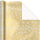 Hallmark Foil Wrapping Paper with Cut Lines on Reverse (3 Rolls: 60 Sq. Ft. Ttl) Rose Gold, Silver Trees, Gold Snowflakes for Winter Weddings, Graduations, Valentine's Day Hallmark