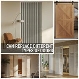AJAZZ 100% Blackout Magnetic Door Curtain - Pleated Folding Accordion Closet Door Curtain - Invisible, Applicable for Bedroom & Living Room Doorway (Grey, 42" W x 78" L, 1 Panel) AJAZZ