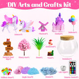 Mscawow Unicorn Terrarium Kit for Kids, DIY Light-Up Decorations Arts & Craft Kit - 4 5 6 7 8-12 Year Old Girl Birthday Gift Toys Mscawow