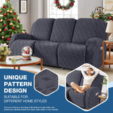 TAOCOCO Recliner Sofa Covers Stretch Reclining Couch Cover, Jacquard Recliner Couch Cover for 3 Seat Furniture Protector Sofa Slipcovers with Elastic Bottom for Kids, Pets (Dark Grey) TAOCOCO