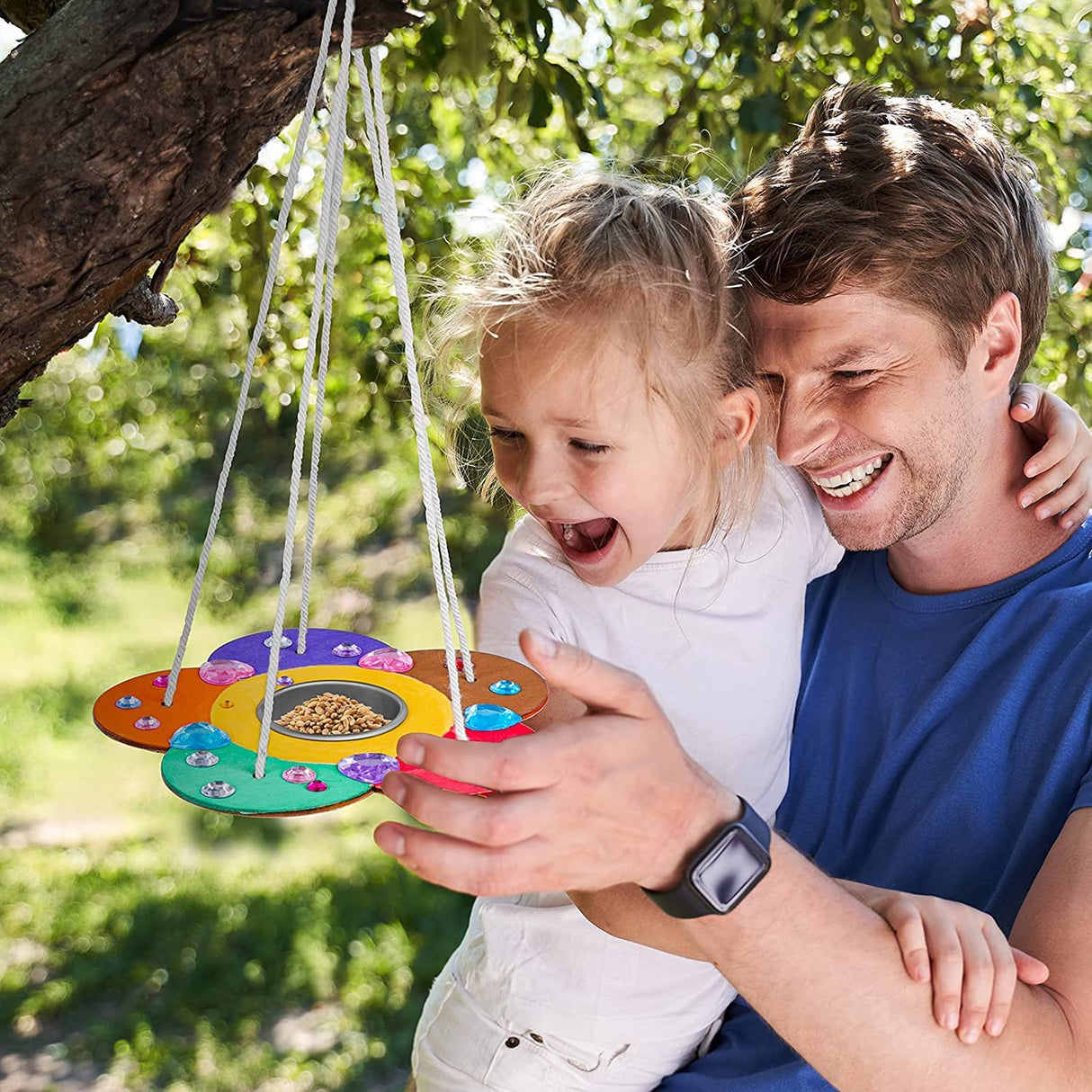 Kids Arts and Crafts Bird Feeders for Outside, 2-Pack DIY Wooden Paint Kits Outdoor Toys for Boys & Girls Age 3-5 4-8 8-12 Gooidea