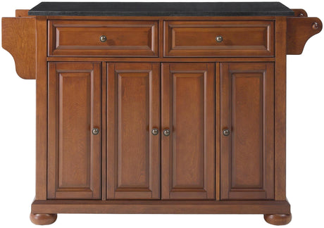 Crosley Furniture Alexandria Kitchen Island with Solid Black Granite Top - Classic Cherry Crosley Furniture