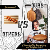 Nuenen 10 Pcs Round Wood Cutting Board with Handle Wooden Serving Board Kitchen Chopping Boards for Pizza, Bread, Cheese, Charcuterie, Fruit, Vegetables (Acacia) Nuenen