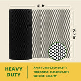 Heavy Duty 15.7IN x 41FT Black Plastic Mesh Fencing Roll for Chicken Dogs Rabbit Snake Poultry Barrier Gardening, Thicker Wire Mesh Netting Fence for Balcony Garden Pet Enclosure Plant Landscape DIY HWIUS
