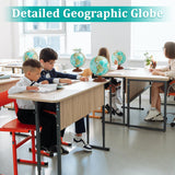 JOWHOL Illuminated Globe of the World with Wooden Stand, 8'' World Globe for Kids & Adults' Learning Built-in LED Night Light, Home Office Classroom Decor Geography Gifts(Elegant Turquoise) JOWHOL