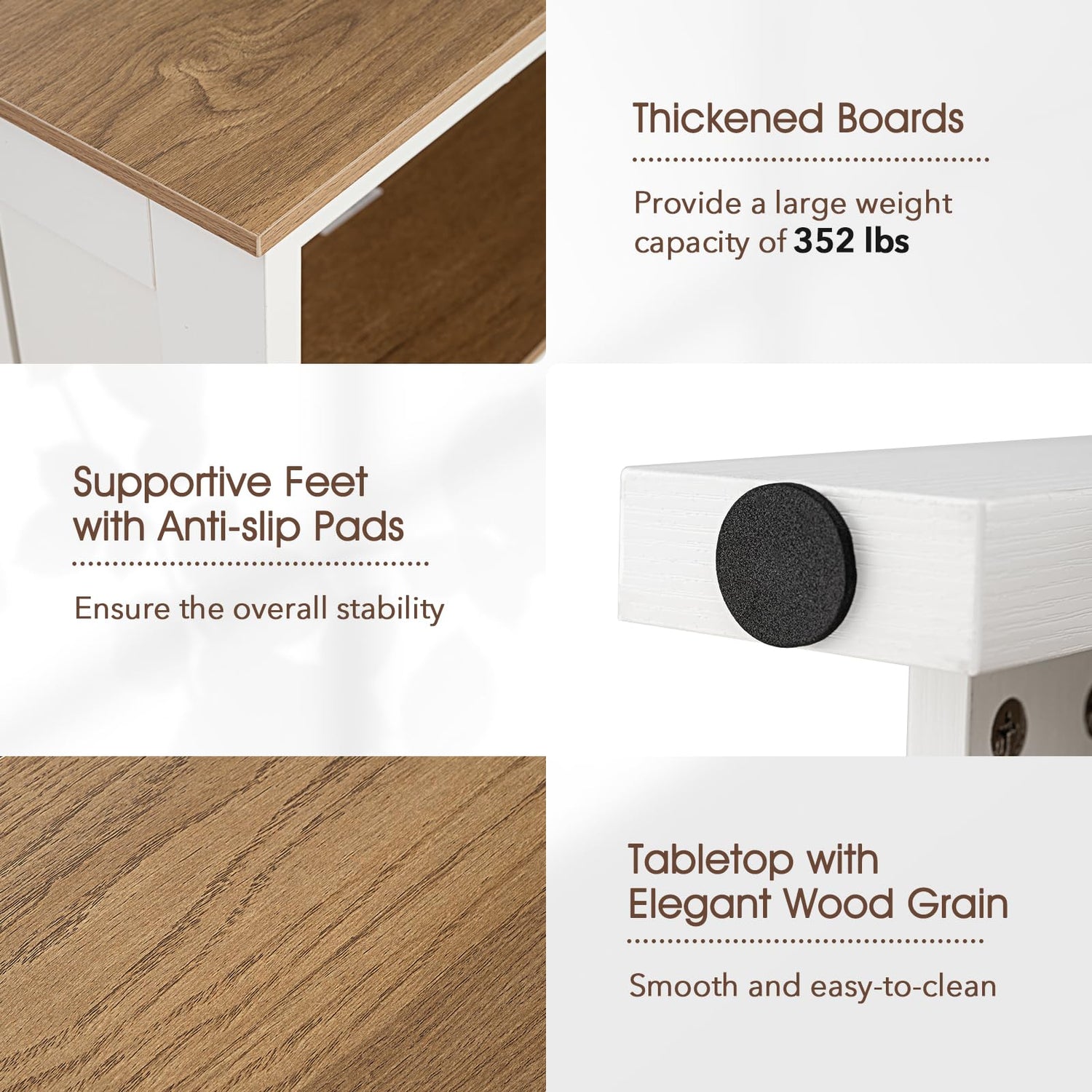 Giantex Farmhouse Coffee Table, 2-Tier Square Center Table for Living Room with Fence Design & Open Storage Shelf, Wood Living Room Tables for Small Spaces, Apartment, Natural & White Giantex