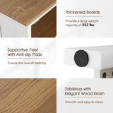 Giantex Farmhouse Coffee Table, 2-Tier Square Center Table for Living Room with Fence Design & Open Storage Shelf, Wood Living Room Tables for Small Spaces, Apartment, Natural & White Giantex