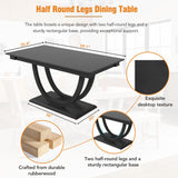 LUMISOL 6 Piece Dining Table Set, Wooden Half Round Kitchen Table Set with Long Bench and 4 Upholstered Chairs, Framhouse Style Table and Chairs Set for Kitchen, Dining Room, Grey LUMISOL