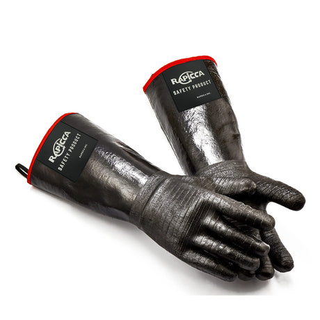 RAPICCA Heat Resistant BBQ Grill Gloves: Oil Resistant Waterproof for Smoking Grilling Cooking Barbecue Deep Frying Turkey Rotisserie Handling Hot Greacy Meat Stocking Stuffers - Long Sleeve 932°F RAPICCA