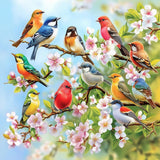 CEOVR Birds Diamond Art Kits for Adults, Bird Flower Diamond Painting Dots DIY Gem Art, Adult Crafts Kits Wall Decor for Home Office 12x12in CEOVR