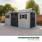 Lifetime Dual Entry Outdoor Storage Shed, 15 x 8 Foot Lifetime