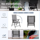 PHI VILLA Outdoor Patio Dining Set with 10ft Umbrella for 4, Outdoor Table Chairs Set with Adjustable Folding Patio Chair for Garden PHI VILLA