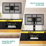 YITAHOME TV Stand with Mount for 75/70/65 inch TV, Entertainment Center with Storage, Modern LED TV Stand w/Power Outlets for Living Room, TV Console Media Cabinet, Black YITAHOME
