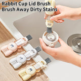 3 PCS Bottle Brush - Upgrade 4 in 1 Cup Lid Gap Cleaning Brush Set, Multifunctional Insulation Bottle Cleaning Tools, Mutipurpose Tiny Silicone Cup Holder Cleaner, Home Kitchen Cleaning Tools vidonio