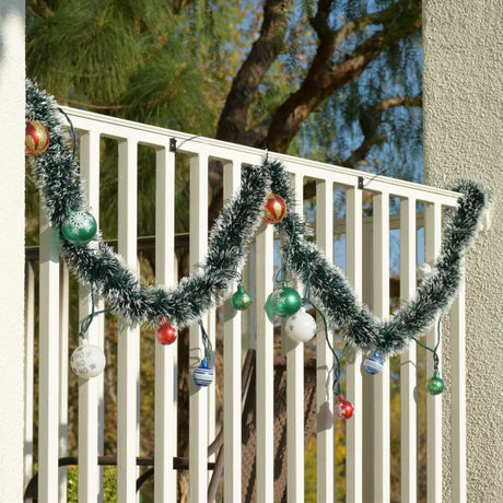50 Feet Garland for Christmas Decorations,Green Snowy Garland,Artificial Christmas Pine Streamers for Party Hanging Ceiling Decorations Eerrhhaq