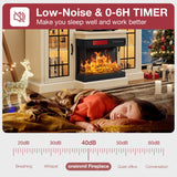 oneinmil 59'' Fireplace TV Stand, 3 Sided Glass Media Entertainment Center Console Table for TVs up to 65'' with Glass Door Adjustable Flame LED Color for Living Room, Set of TV Table, White oneinmil