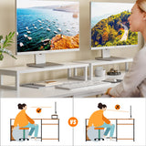 Furologee White 66" L Shaped Desk with Shelves, Reversible Corner Computer Desk with File Drawer & Dual Monitor Stand, Large Home Office Desk Writing Study Gaming Table Workstation Furologee