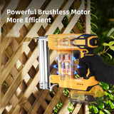 18 Gauge Brad Nailer/Narrow Crown Stapler Compatible with Dewalt 20V MAX Battery(NO Battery) 2 in 1 Cordless Nail Gun with 1000 Nails and 1000 Staples for Home Improvement, DIY and Woodworking Funnywhale