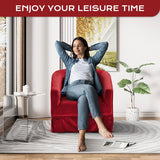 Nolohoo Swivel Accent Chair, Comfy Modern Swivel Barrel Chairs with Skirt, 360°Upholstered Velvet Small Club Armchair Reading Chairs for Living Room Nursery Bedroom Lounge, Red Nolohoo