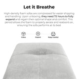 LIKIMIO 118" Modern L-Shaped Modular Sectional Sofa for Living Room, Corduroy Upholstery Grey, Oversized 3-Seater Couch with Deep Seat and Movable Ottoman – No Assembly LIKIMIO