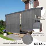 KANAGAWA Outdoor Roller Shade 7'X6' Light Grey Exterior Patio Cordless Roll Up Shade for Pergola, Deck Porch Gazebo, Backyard KANAGAWA