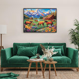 Horse Farm Jigsaw Puzzles 1000 Pieces for Adults Sunflowers Meadow 1000 Piece Jigsaw Puzzles for Adults DKijoys