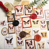 Comealltime 630Pcs Colorful Seasons Theme Wax Seal Kit with 24 Colors Wax Seal Beads, 10 Tea Light Candles and Gift Box (Butterfly) Comealltime