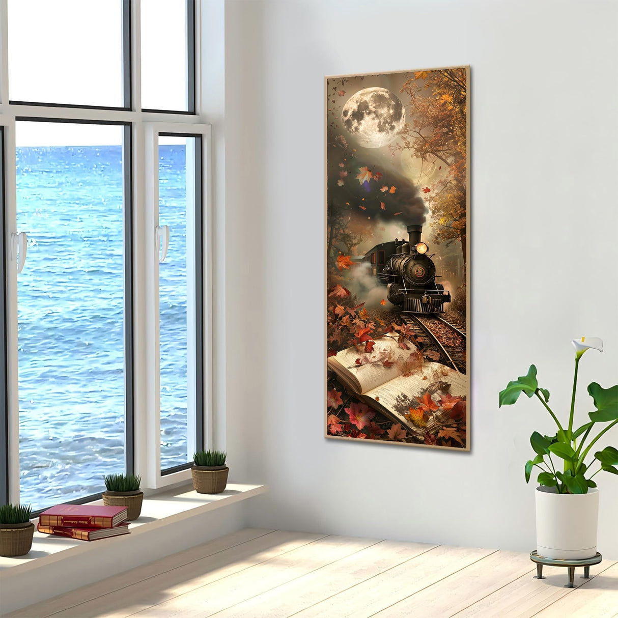 Kaliosy 5D Train Diamond Art Kits for Adults, DIY Large Size Landscapes Diamond Painting Full Round Drill Crystal Art - Craft Cross Stitch Embroidery for Home Wall & Office Decor 11.81x31.5 inch Kaliosy