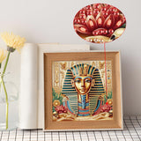MVVMTOP Diamond Painting Kit, 5D DIY Egyptian Pharaoh, Special Shape Crystal Artificial Diamond Art Partial Mosaic Handicraft for Beginners, Wall Decor Gift for Bedroom, Office, Living Room 6.7x6.7in MVVMTOP