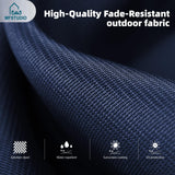 MFSTUDIO 5 Pieces Outdoor Dining Sets for 4, 42'' Round Metal Table with Chairs & 10ft Umbrella, Patio Outdoor Dining Furniture with Umbrella for Deck, Porch MFSTUDIO