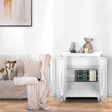 Teamson Home Florence 26 in. x 32 in. 2-Door Freestanding Wooden Floor Cabinet with Adjustable Shelves for Storage Solutions in Bathrooms, Kitchens, Laundry Rooms, Home Offices, White Teamson Home