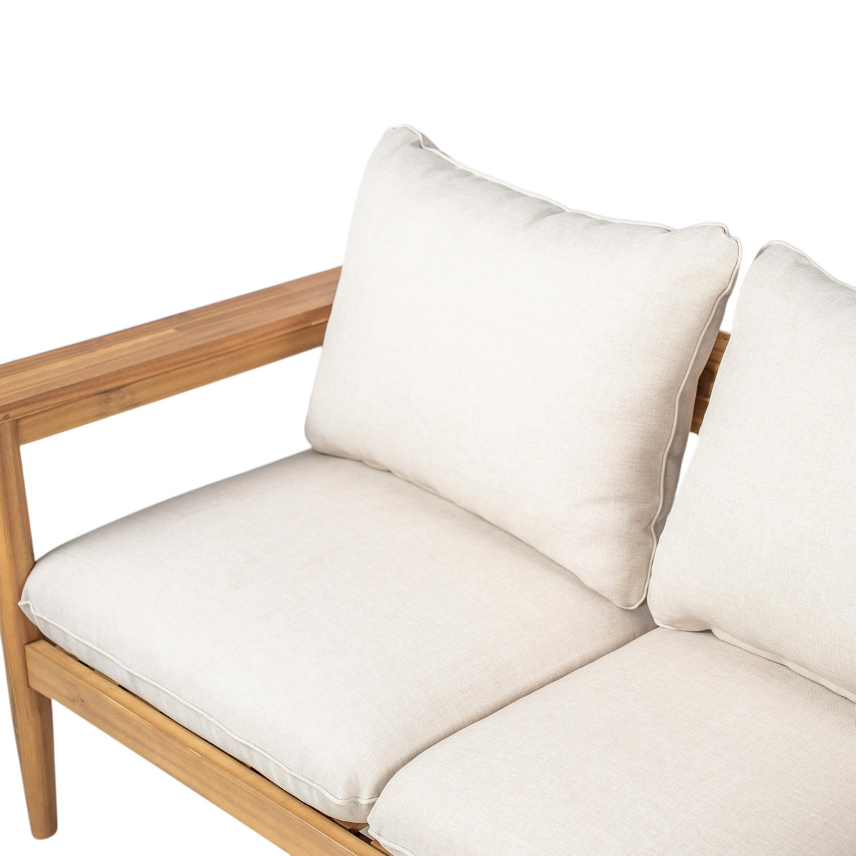 Christopher Knight Home Ordel Acacia Wood Outdoor Loveseat, Wooden Patio Loveseat Sofa, Patio Furniture 2-Seater Sofa with Removable Cushions,Comfy Lounge Sofa Outdoor for 2 People,Beige+Light Teak Christopher Knight Home