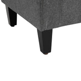 HOMCOM Storage Ottoman, Linen Upholstered Storage Bench with Lift Top and Button Tufted for Living Room, Gray HOMCOM