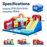VIVOHOME 9 in 1 Bounce House for Kids, Market Theme Inflatable Bouncy Castle with Slide, 13x11 FT Inflated Bouncer for Outdoor with Blower, Basketball, Climb, Jump Area, Ball, Water Pool, Hoop VIVOHOME