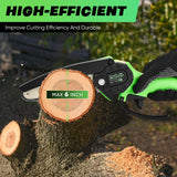 Saker Mini Chainsaw|6 Inch Chainsaw[2025 Upgraded]|Mini Cordless Electric Chain Saw|Small Handheld Portable Chainsaw Battery Powered Chain Saw for Tree Trimmer and Garden,Father's Day Gift for Men Dad Saker