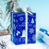 WRAPAHOLIC Christmas Wrapping Paper Roll - Mini Roll - 3 Rolls - 17 Inch x 120 Inch Per Roll - Blue and White Winter Wondland, Snowflake, Snowman Holiday Collection with Metallic Foil Shine WRAPAHOLIC