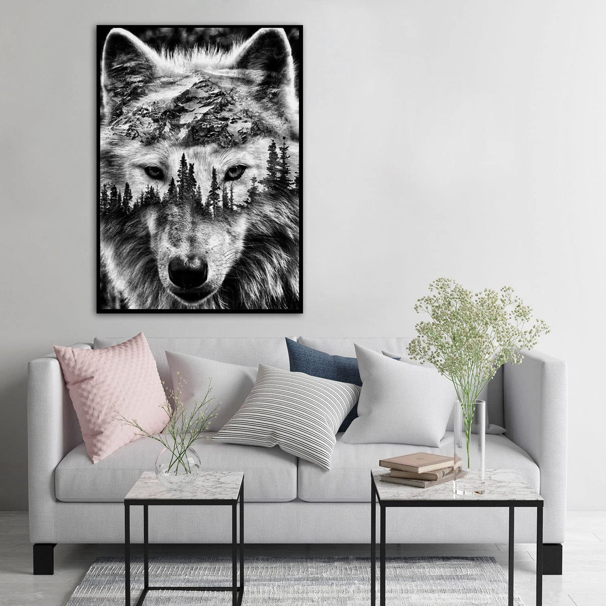 BOHADIY Diamond Painting Kits for Adults Kids Wolf 5D Diamond Art Kits for Adults Kids Beginner, Paintings with Diamonds Gem Art and Crafts for Home Wall Decor 15.8x11.8 Inch BOHADIY