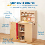 ECR4Kids Play Kitchen Storage Cupboard, Wooden Playset, Natural ECR4Kids