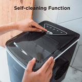 Silonn Countertop Ice Maker Machine - Auto-Cleaning Portable Ice Maker, 26lbs in 24Hrs, 2 Sizes of Bullet Ice for Home Kitchen Office Bar Party, Black Silonn