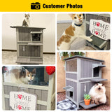 Aivituvin Cat House - 2 Story Outdoor Feral Cats Shelter with Escape Door | Durable Wood Pet House for Cats Aivituvin