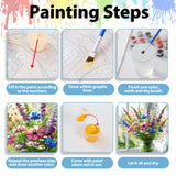 Flowers Paint by Numbers Kit for Adults, Flower Paint by Number for Adults Beginners, DIY Crafts Painting by Number for Gift Home Wall Decor 16x20 inch hkejoi