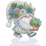 Tabletop Diamond Art Kits for Adults - Succulents Gnome Diamond Painting Figurines Ornaments, DIY Diamond Art Statues Diamond Dots Sculpture Special Shaped Paintings with Diamonds Gem Art and Crafts Yanfairy