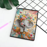DCIDBEI Diamond Painting Notebook A5 Blank Diamond Art Notebooks Diamond Painting Elephant Flower Anime Notebook Writing Hardcover Diary Sketchbook Diamond Painting Note Book Christmas DCIDBEI