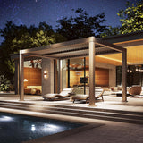 Jolydale Louvered Pergola 10' x 12' Outdoor Aluminum Pergola with Adjustable Top for Decks, Gardens and Backyards, Gray Jolydale