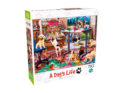 Buffalo Games - Steve Read - Painting Puppies - 750 Piece Jigsaw Puzzle for Adults -Challenging Puzzle Perfect for Game Nights - Finished Size is 24.00 x 18.00