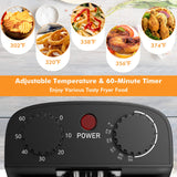 COSTWAY Deep Fryer with Basket, 3.2Qt Stainless Steel Electric Oil Fryer w/Adjustable Temperature, Timer, Lid with View Window, Professional Style, Deep Fryer Pot for Home Use, French Fries, Chicken COSTWAY