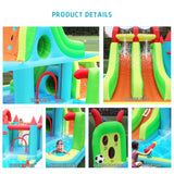 HIJOFUN Inflatable Water Slide Park 18x15FT Mega Water Park Bounce House w/Double Waterslide Large Splash Pool, Deep Pool, Shower,Water Cannon,Climbing Wall and Jumping Bouncer for Backyard Outdoor HIJOFUN