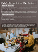 WINTAIM Grandpa Glass Clock Gift from Granddaughter or Grandson - Unique Grandfather Clock Gift Ideas for Great Grandpa Birthday, Christmas, Thanksgiving WinTaim