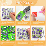 FILASLFT Diamond Art Mirror, 4 Pcs Diamond Painting Mirror, Flower Diamond Painting Compact Mirror, Portable Magnifying Folding Purse Mirror FILASLFT